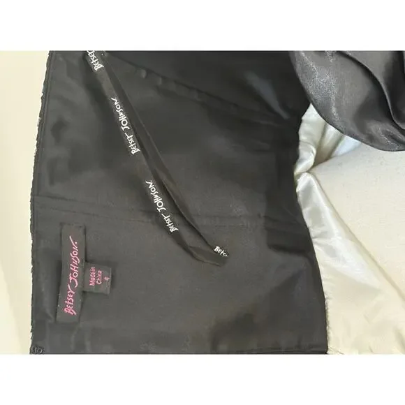 Betsy Johnson Rouched Corset, Fit And Flare Black Babydoll Dress Size 4 - Picture 10 of 16